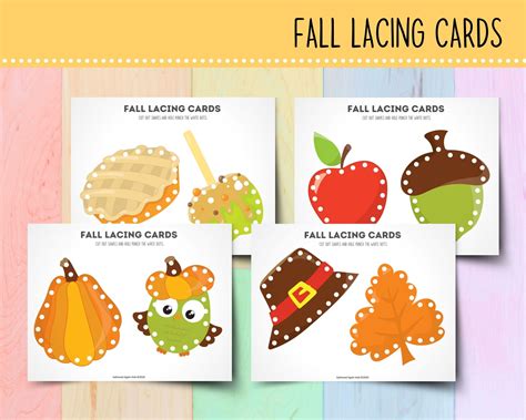 Fall Lacing Cards Printable